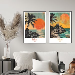 Tulum Mexico Travel Poster Print Wall Mexico Tulum Poster Wall Poster Home Decor Canvas Mexiko Tulum Beach Travel