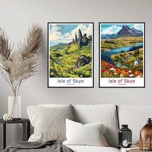 Isle of Skye Scotland Poster Travel Print Wall Isle of Skye Scotland Wall Home Decor Canvas Travel Gift Illustration Home Decoration