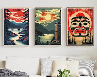 Haida Gwaii Canada Travel Poster Print Wall Art British Columbia Poster Haida Gwaii Wall Poster Home Decor Canvas Canada Poster Designer