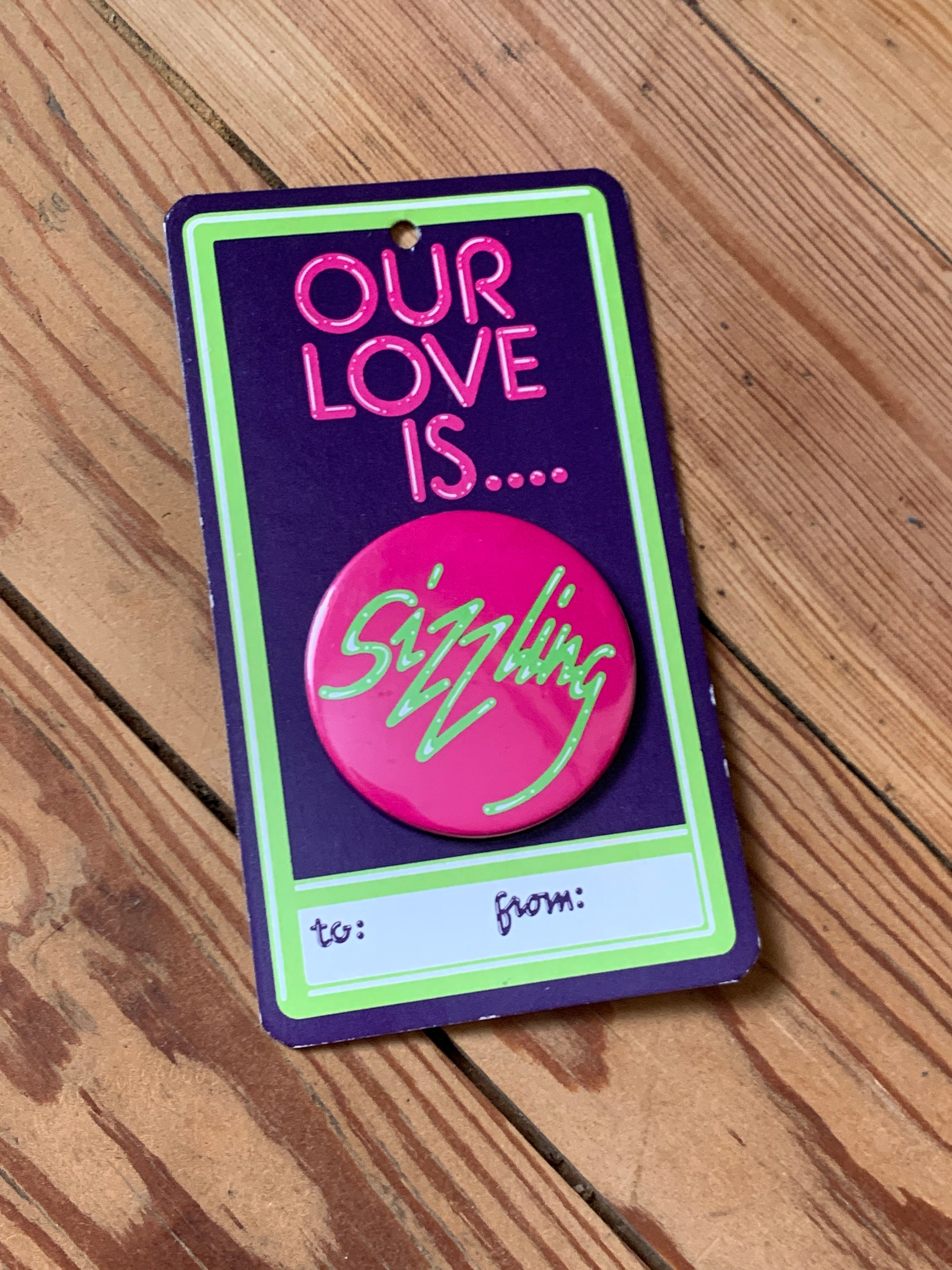 NOS Vintage 80s Valentine/Love card with Sizzling button | Etsy