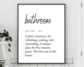 Powder Room Sign Funny Bathroom Wall Art Printable Bathroom | Etsy