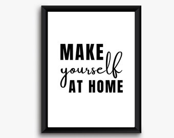 Make Yourself At Home Wall Art,Set of Prints Wall Art,Guest Room Quote Print,Guest Bedroom Signs,Guest Room Wall Decor,Guest Room Prints