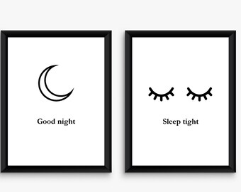 Baby Printable Art Good Night Sleep Tight Kids Bedroom - Etsy