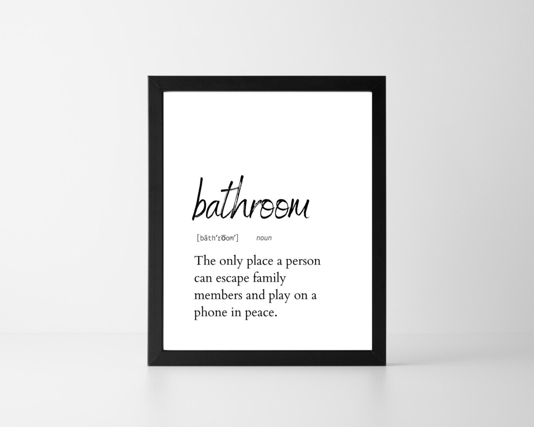 Powder Room Sign, Funny Bathroom Wall Art, Printable Bathroom Wall