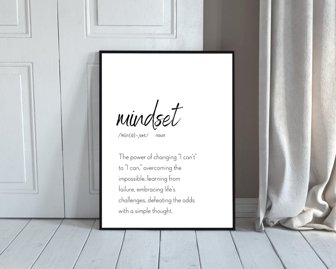 Mindset Definition,printable Wall Art,mindset Poster,mindset Printable,mindset Lover Gift
