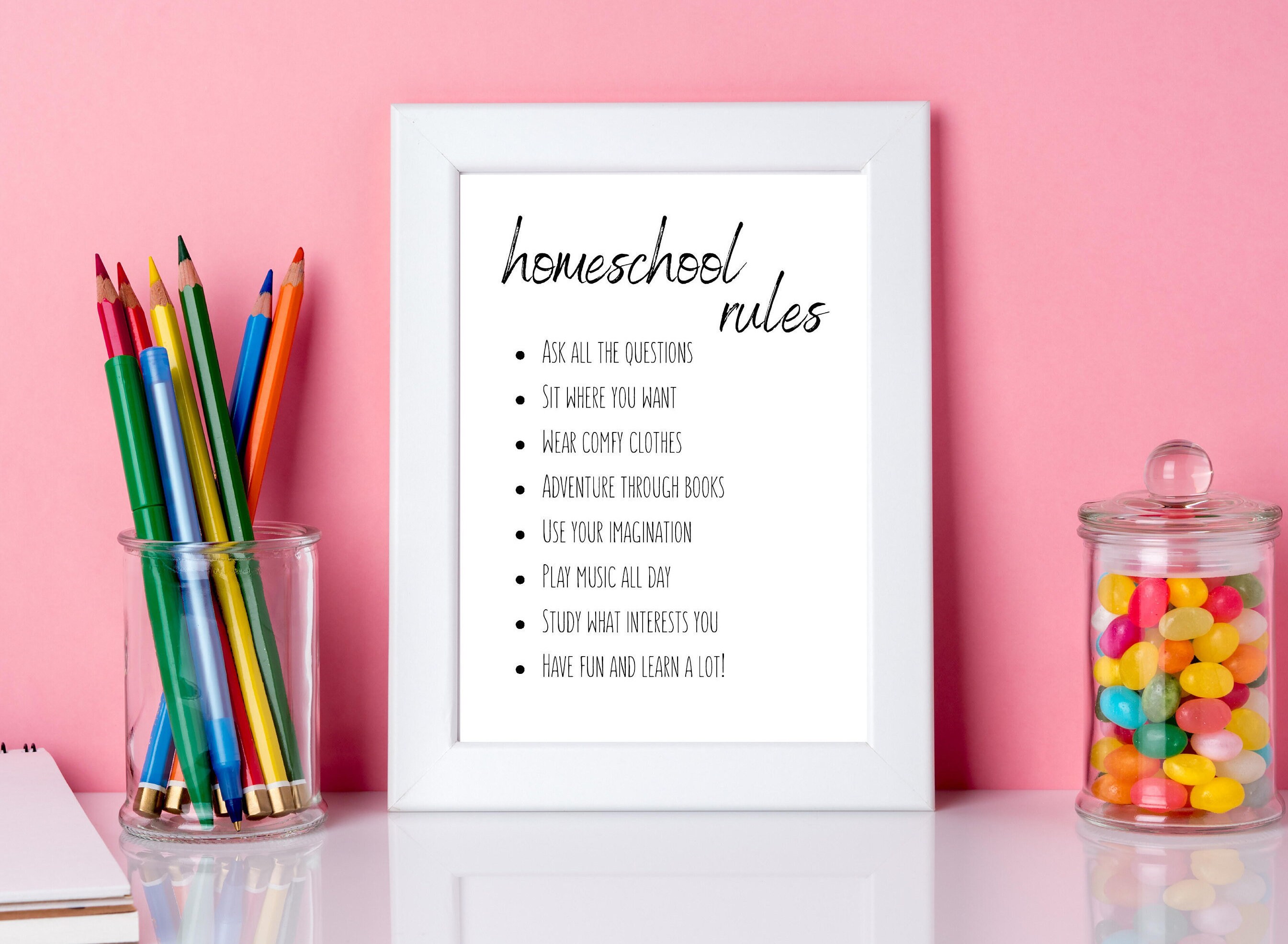 Homeschool Rules PrintHomeschool Room DecorHomeschool Wall | Etsy