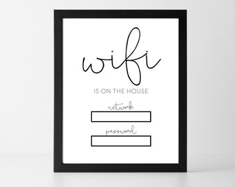 WiFi Password PRINTABLE Wall Art,Instant Download Print,Guest Room Art,Home Decor,Guest Room Printable,Wifi sign,Guest Room Wall Art, Print