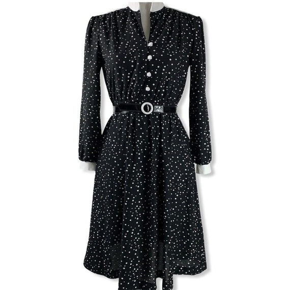 Vintage Dress Sears The Shirtdress Polka Dot Belt… - image 1