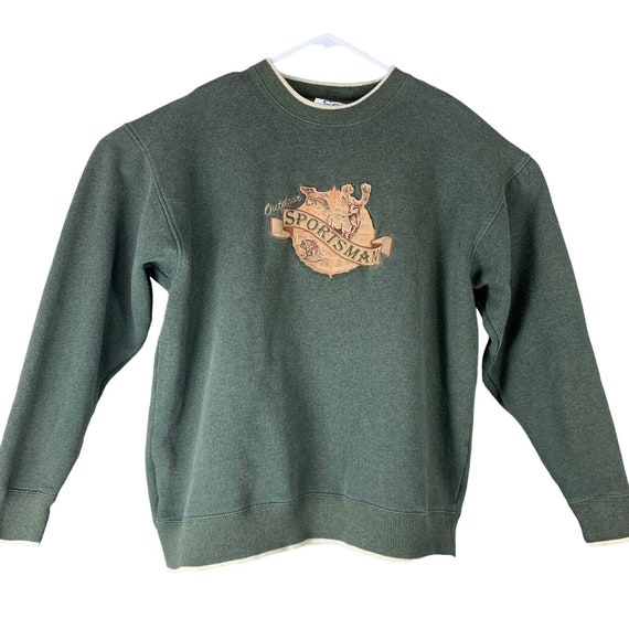 Vintage Sweatshirt Size XL Green Brown Outdoor Sp… - image 1