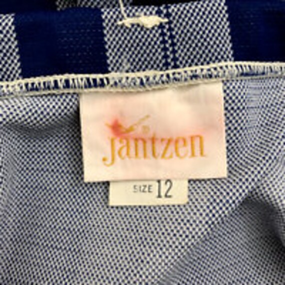 Vintage Jantzen Maxi Skirt Blue White Plaid High … - image 5
