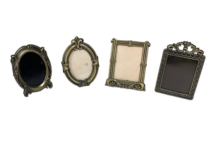Vintage Mini Picture Frame Lot of 4 Gold Tone Round Square 22.5 Etsy
