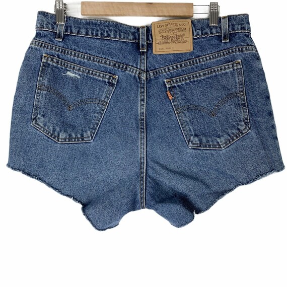 Vintage Levis 16 Jean Shorts Distressed Cut Offs … - image 2