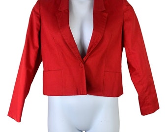 Vintage Blazer Red Single Button Up Shoulder Pads Union Made College Town 9/10