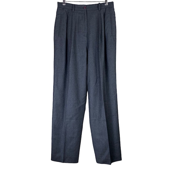 Vintage Wool Slacks Pleated Front Gray Pants 12 An