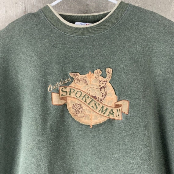 Vintage Sweatshirt Size XL Green Brown Outdoor Sp… - image 6