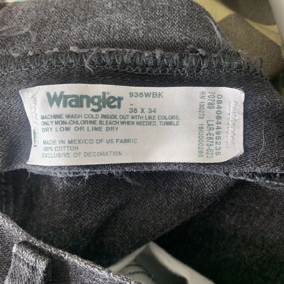 Vintage Wrangler Cut Off Shorts Black Denim Raw E… - image 3