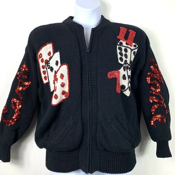 Vintage Sequin Jacket Sweater Monte Carlo Vegas Ca