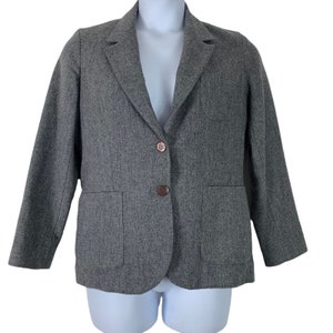 Vintage Blazer, Women’s Size 13, BT Juniors, Gray, Button Front Jacket Pockets, Lined, Womens Blazer Coat
