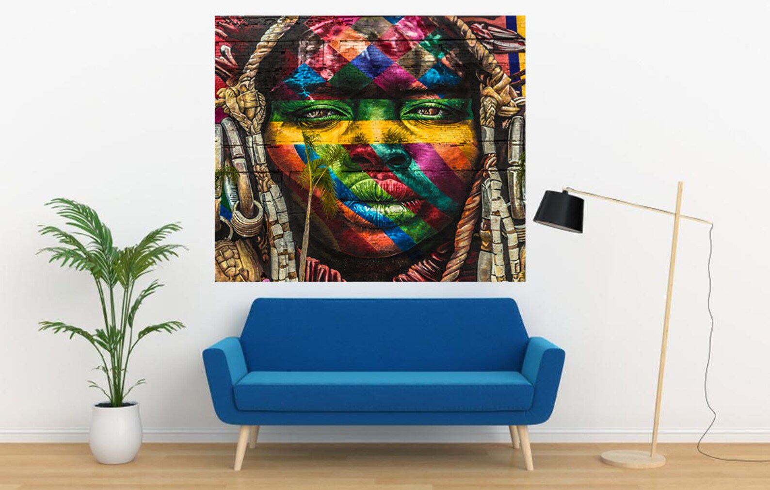 African portrait Graffiti wall art African ethno woman Etsy