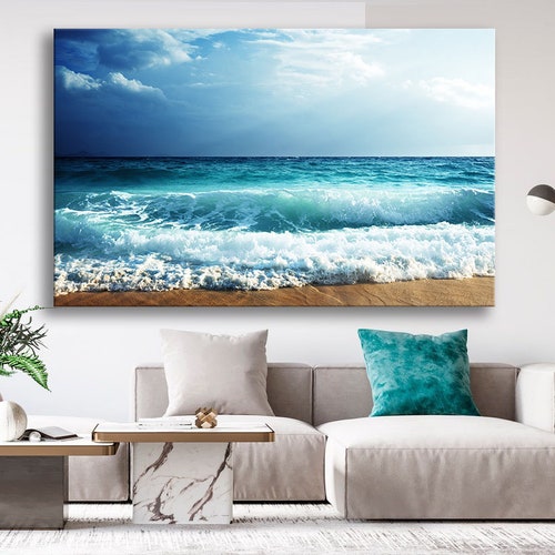 Beach Canvas Prints Sea Landscape Nautical Photo Coastal Etsy