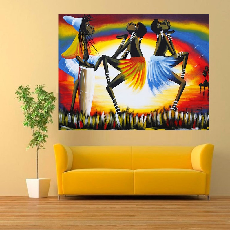 African modern art Extra large art African wall art Colorful Etsy
