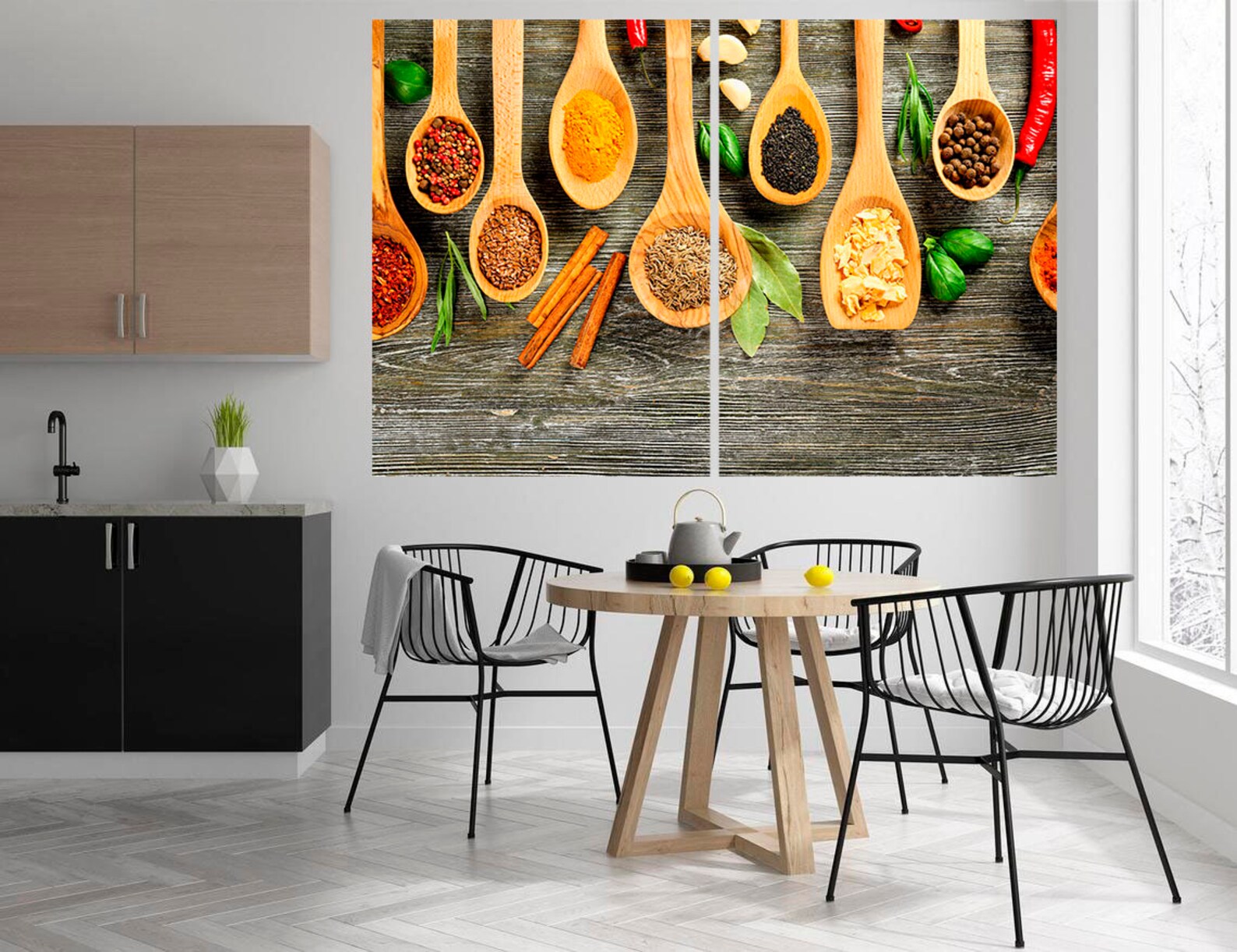 Spices Spoon wall art Kitchen wall decor Food art Spices Etsy