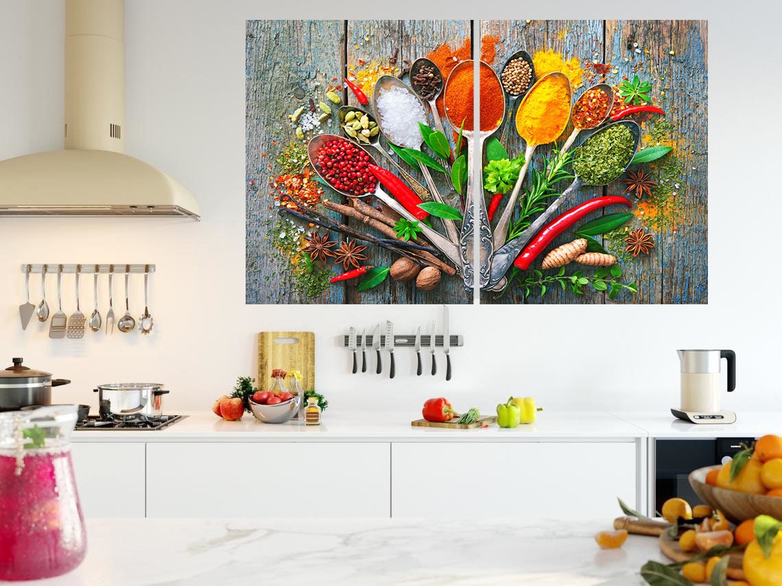 Spices wall art for Kitchen Modern kitchen canvas Art spice Etsy