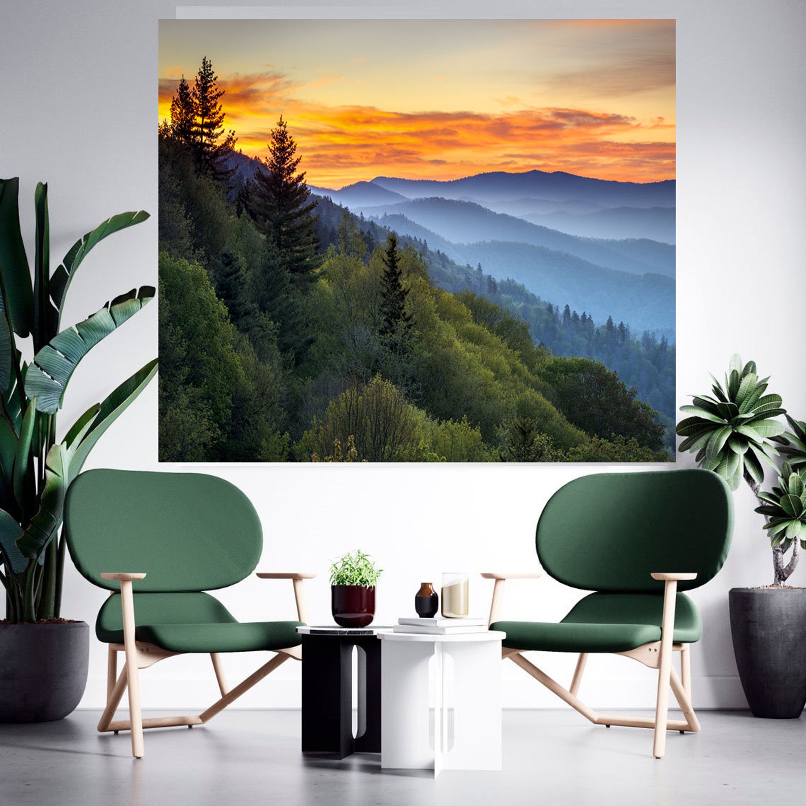 Great Smoky mountains wall art canvas Mountain wall art Etsy