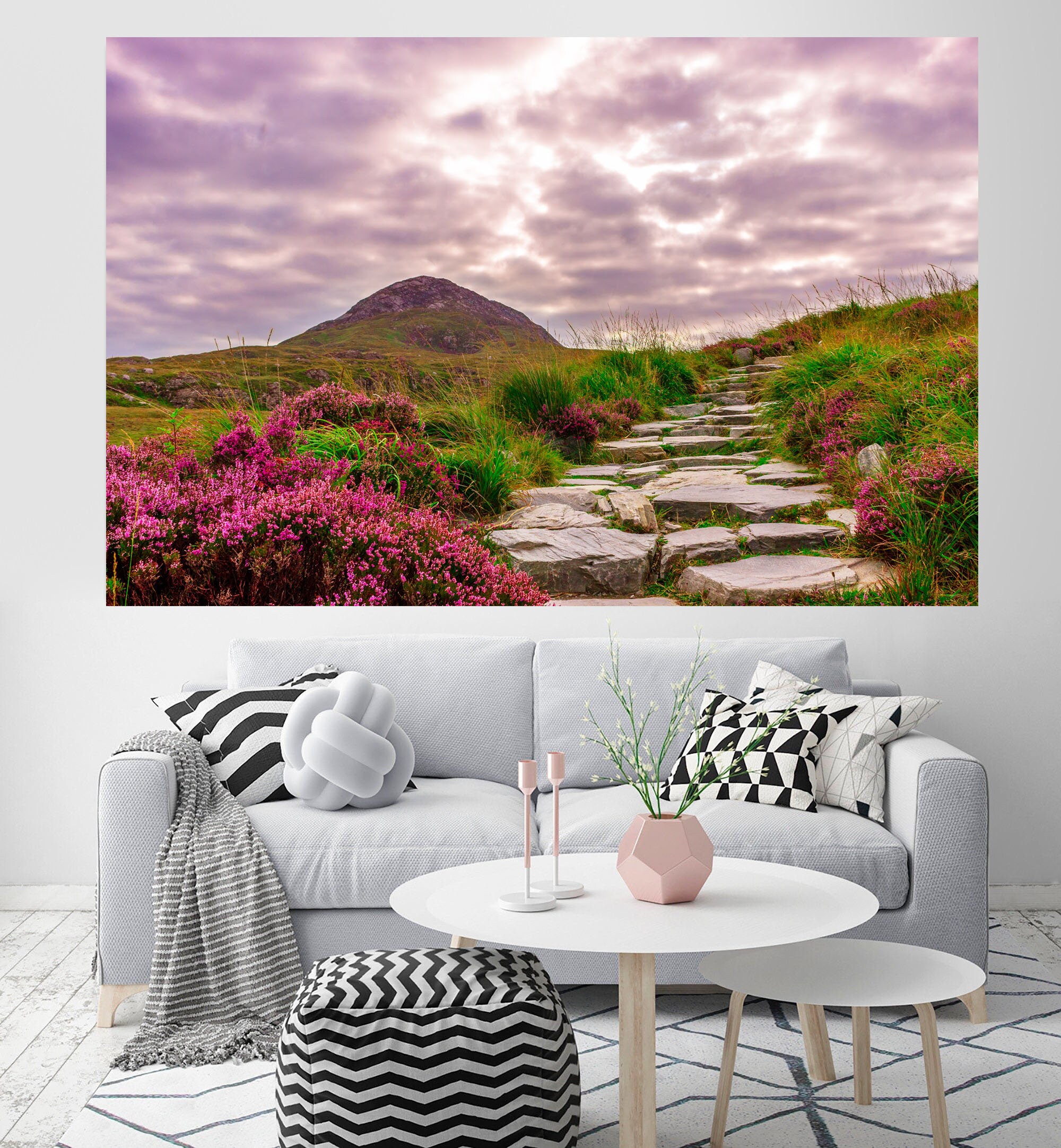 Mountains canvas art Mountain sunset Canvas wall art Etsy