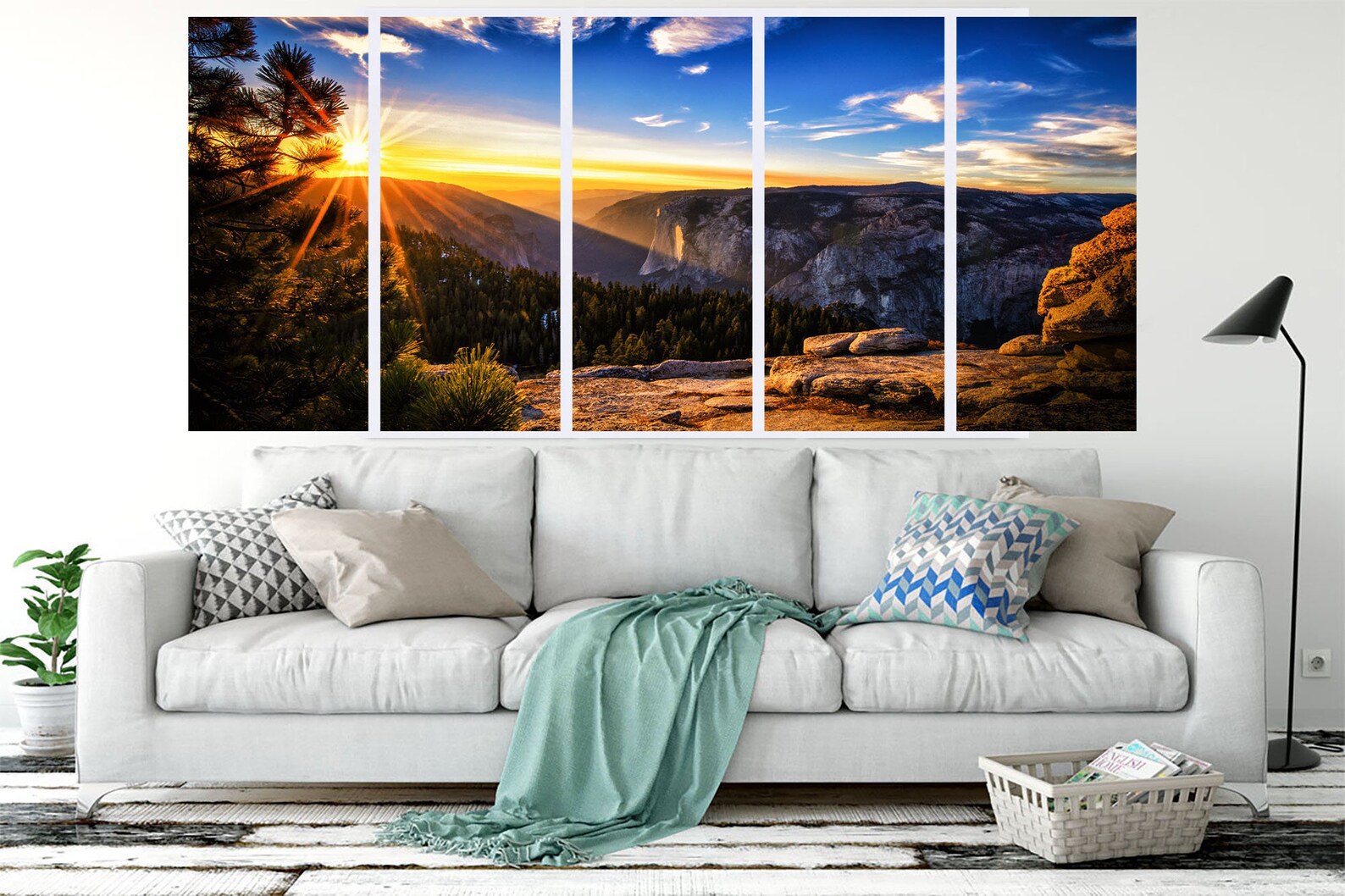 Grand Teton wall art Mountains canvas art Mountain sunset Etsy