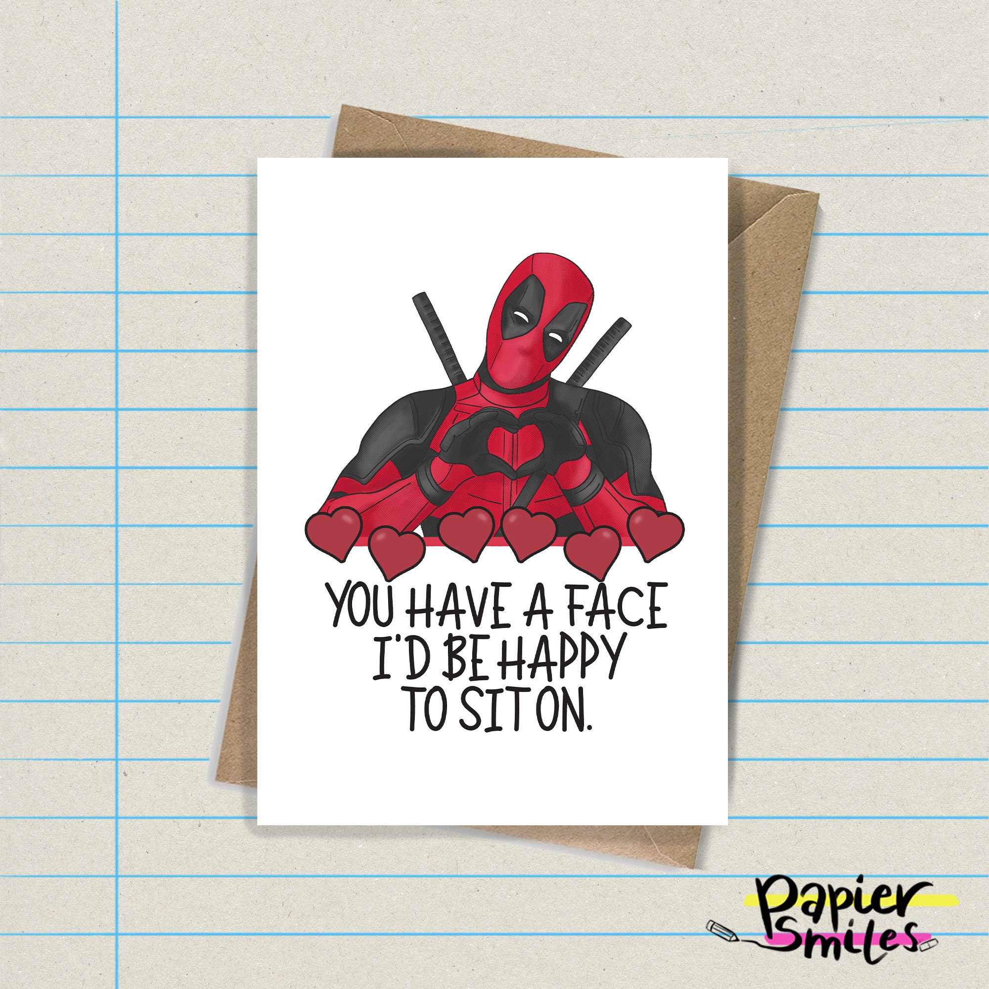 Deadpool Face I'd Be Happy to Sit on Happy - Etsy