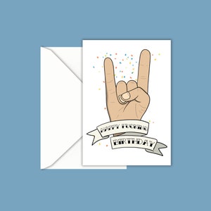 Carte Danniversaire Super Goth Happy Birthday Heavy Metal Etsy France