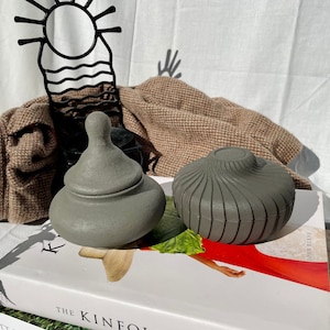 Upcycled minimalistic neutral textured trinket dish