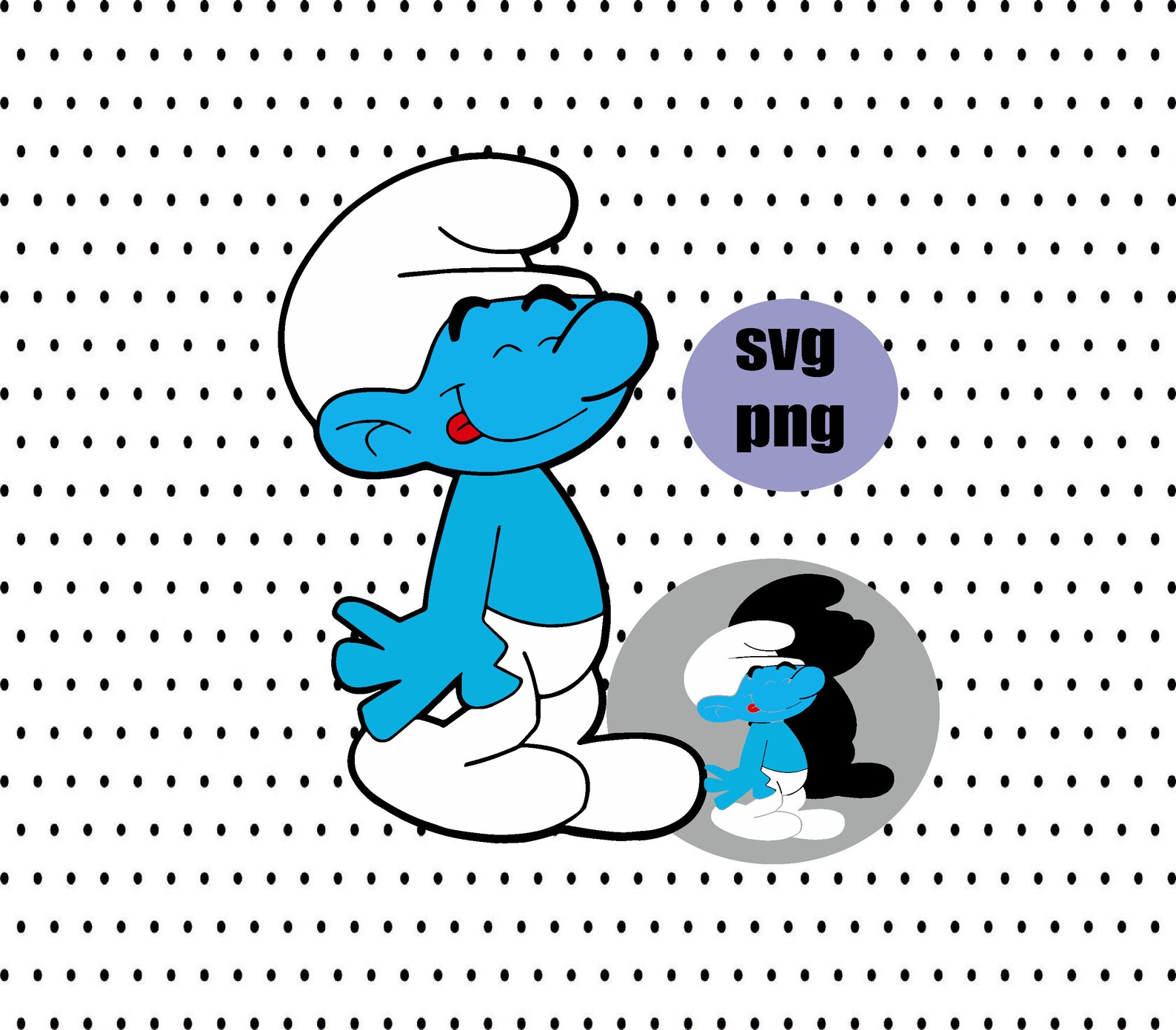 LAYERED Happy Smurf the Smurfs SVG Cricut Cut File Digital Etsy