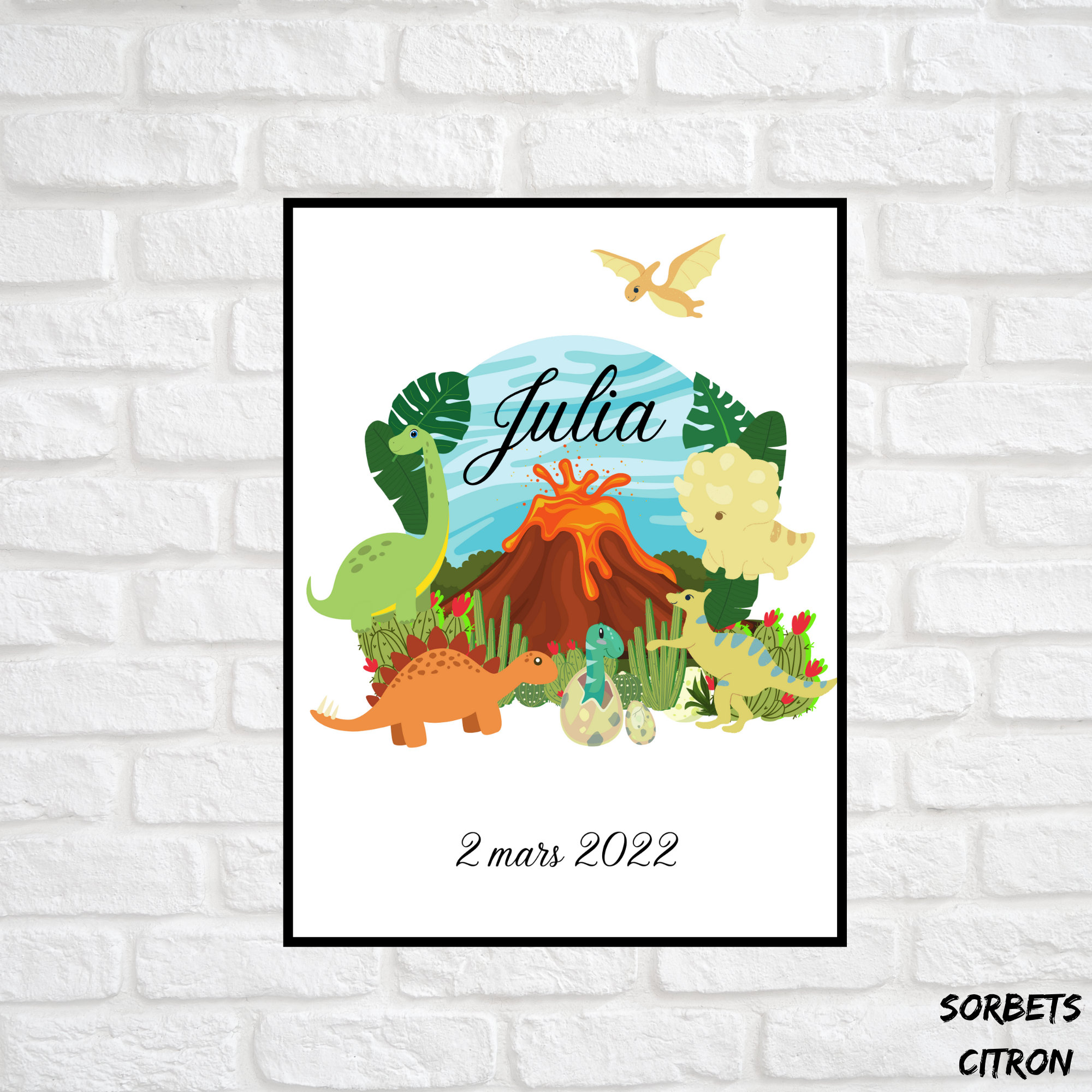 Affiche Enfant Thème Les Dinosaures