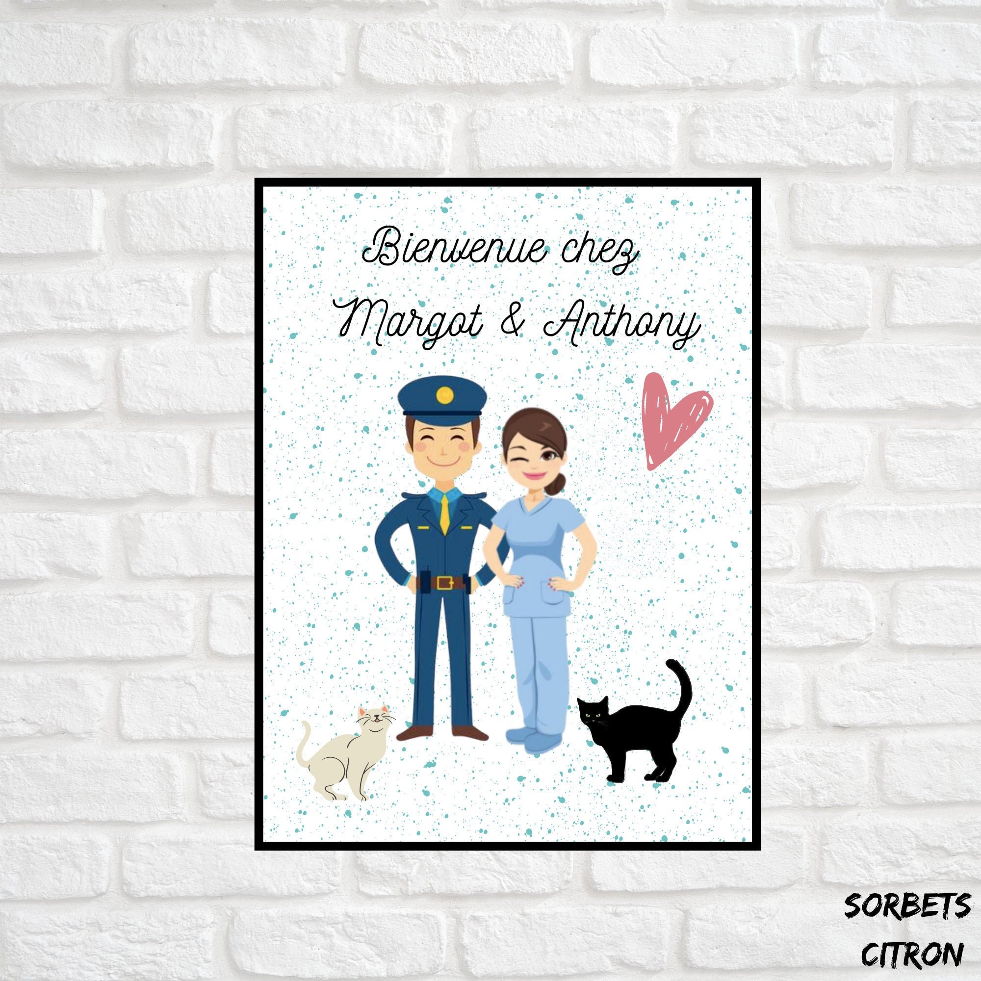 Affiche Couple Bienvenue Chez Nous ; Thème Métier