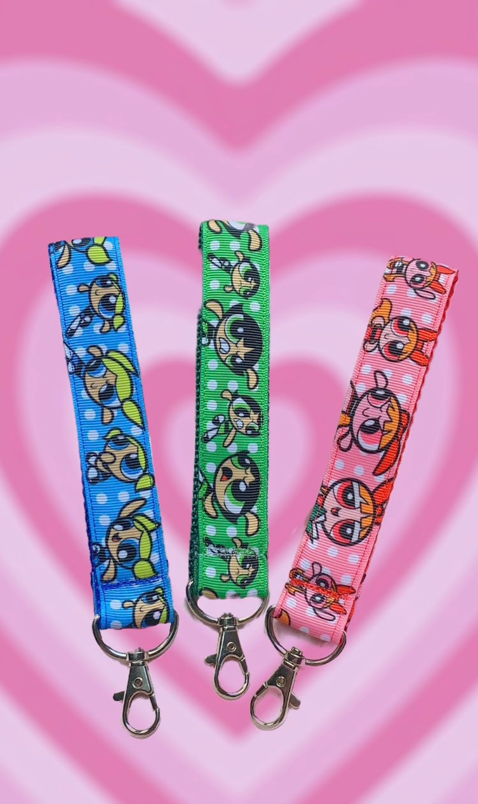 Powerpuff Girls Keychain Powerpuff Girls Keyring Bubbles Etsy UK