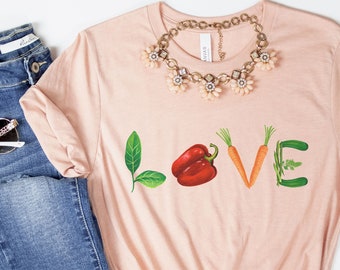 Love veggies shirt, veggie garden love, gift for mom