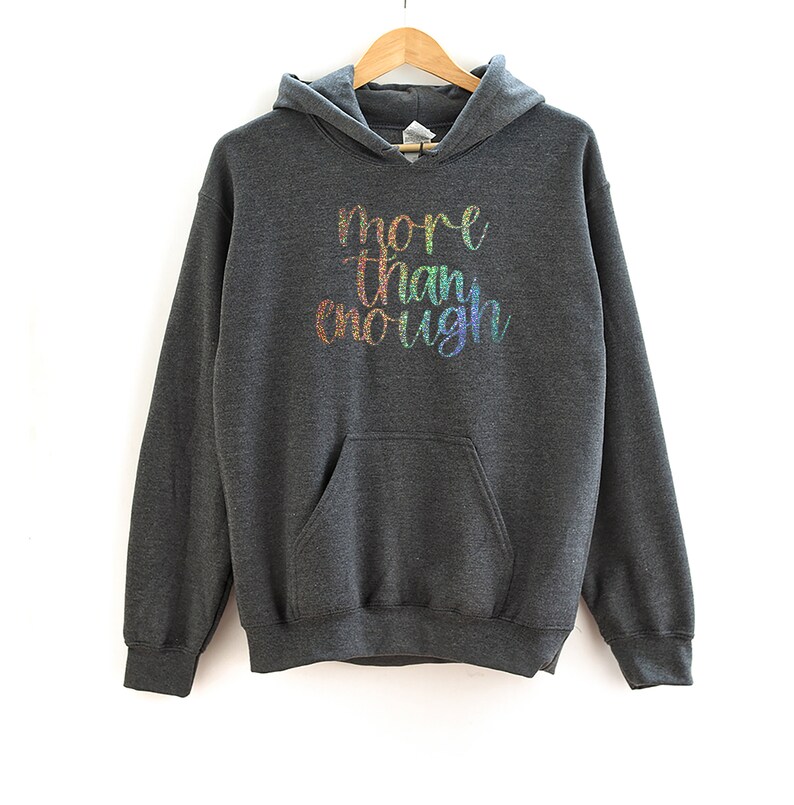 Casual Top Comfy Oversized Hoodie More Than Enough Dk Hthr Gray Hoodie