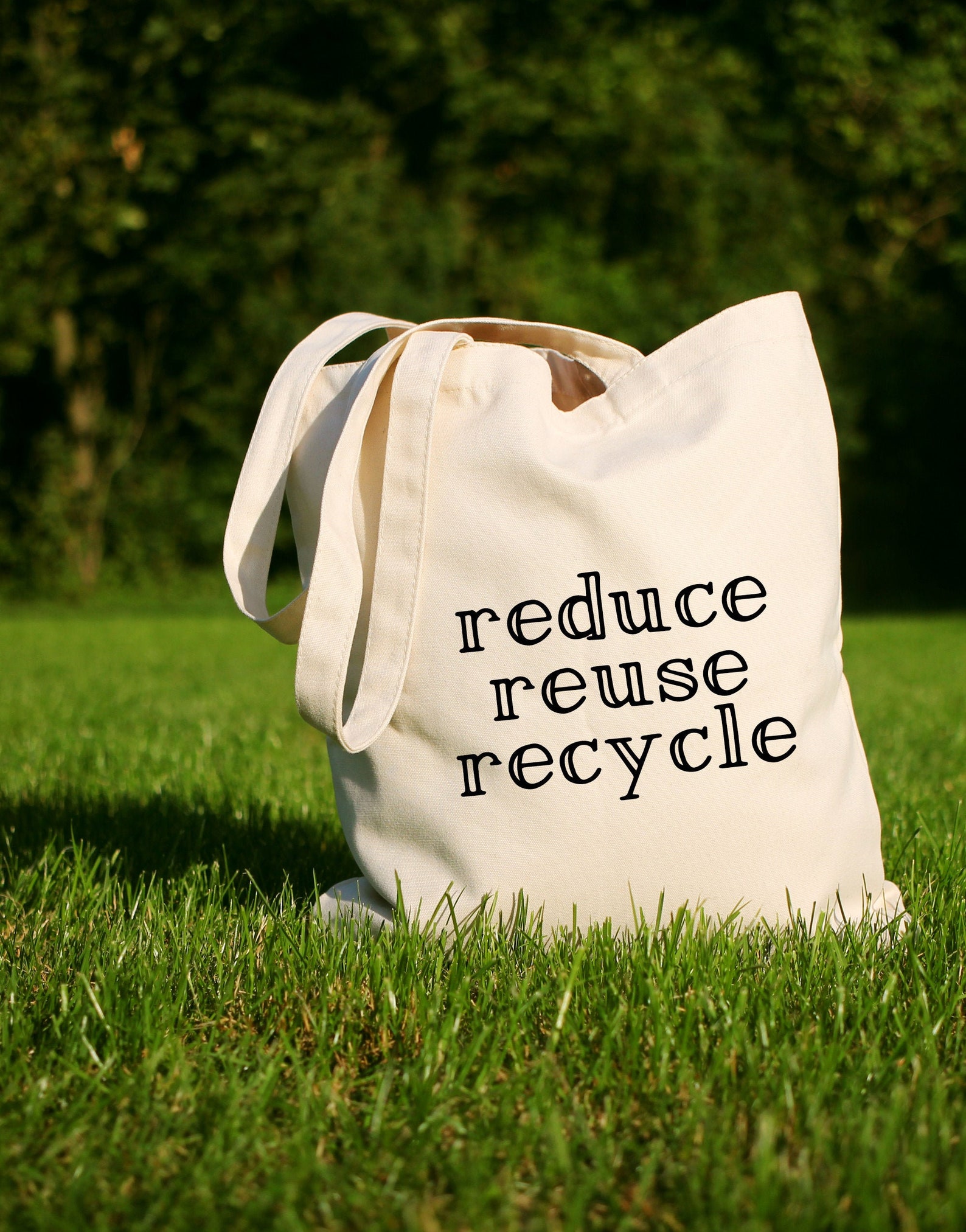 Reduce Reuse Recycle Canvas Tote Bag Reusable Message Bag Etsy