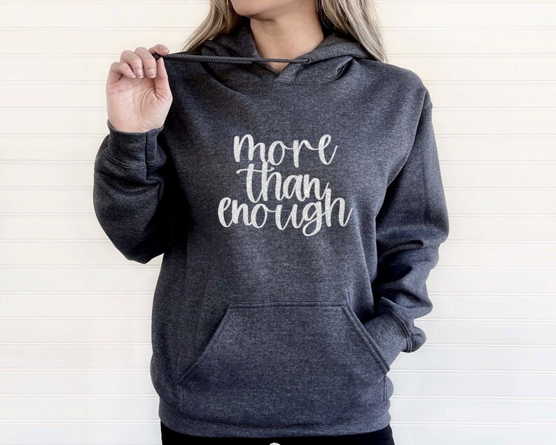 Casual Top Comfy Oversized Hoodie More Than Enough Dk Hthr Gray Hoodie