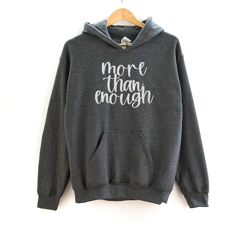 Casual Top Comfy Oversized Hoodie More Than Enough Dk Hthr Gray Hoodie