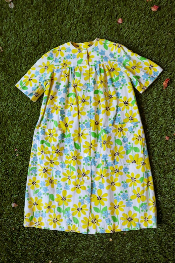 1960's Floral Print Mod Tent Dress