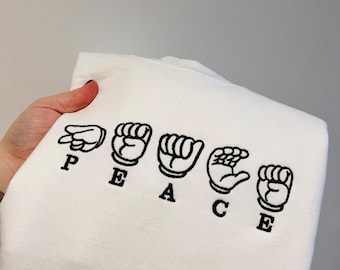 Personalised Embroidered Customise Your Sign Language Sweatshirt // Perfect for Gifts, Birthday’s & Anniversaries