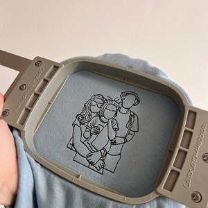 Personalised Embroidered Adults Line Drawing Portrait Hoodie // Perfect for Couples, Anniversaries, Special Occasions Etc!