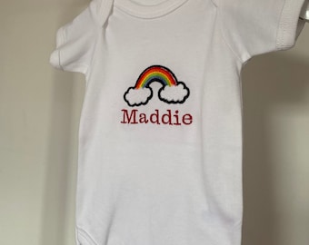 Costume Bébé Rainbow Brodé Personnalisé 100% Coton