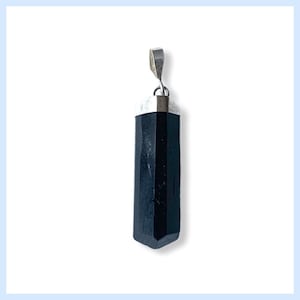black tourmaline pendant necklace, silver necklace with black tourmaline, healing crystals and healing stones