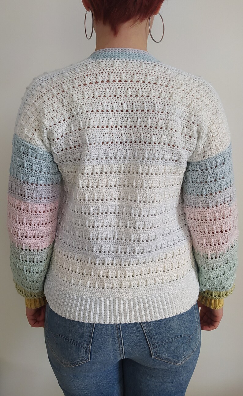 Rainbow Cardigan Sweater Crochet Pattern PDF Etsy
