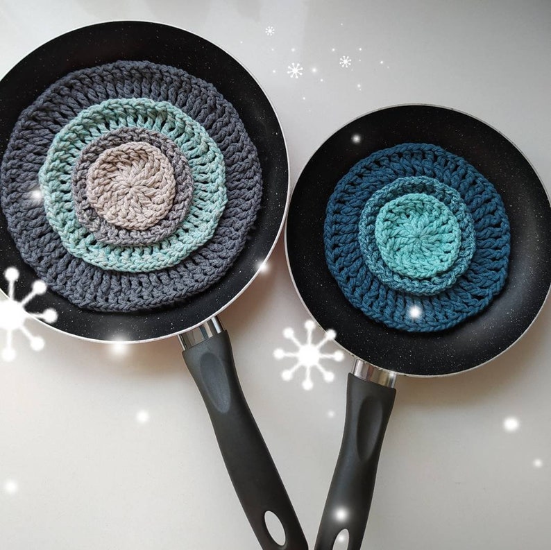 Flower Pan/pot Protectors Crochet Pattern Etsy