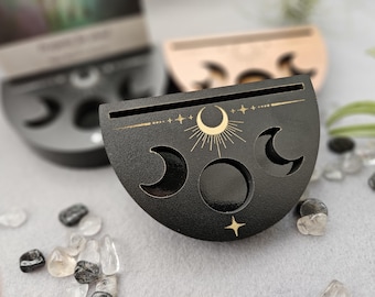 Moon Phase Tarot Card Stand: Celestial Altar Decor